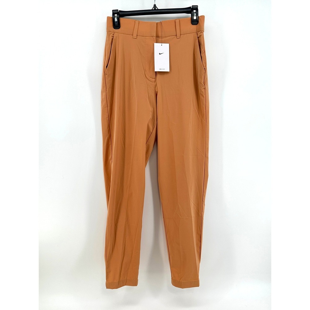 Nike Dri-FIT Golf Pants Women Small Tall Orange Solid Standard Fit Modern NEW